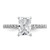 14k White Gold 2 carat Certified Lab Grown Diamond VS+ F+ Radiant Complete Solitaire with Flair Engagement Ring