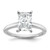 14k White Gold 2 carat Lab Grown Diamond VS/SI+ G+ Radiant Solitare Complete Engagement Ring