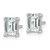 14k White Gold 2 ctw Lab Grown Diamond VS/SI+ G+ Emerald 4 Prong Heavy Wt. Stud Earrings