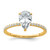 14k 1 3/8 carat Certified Lab Grown Diamond VS/SI+ G+ Pear Complete Solitaire with Flair Engagement Ring