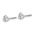 14k White Gold 2/3 ctw Lab Grown Diamond VS+ F+ Round 3 Prong Heavy Wt. Screwback Stud Earrings - EM-48B835DE-5169