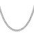 14K White Gold 24 inch 4.3mm Semi-Solid Curb with Lobster Clasp Chain