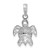 14K White Gold 2-D Textured Sea Turtle Charm