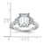 14k White Gold 3 1/8 carat Certified Lab Grown Diamond VS/SI+ G+ Complete Emerald and Half Moon Three Stone Engagement Ring