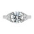 14k White Gold 3 1/8 carat Certified Lab Grown Diamond VS/SI+ G+ Round Complete Three Stone Engagement Ring