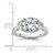 14k White Gold 3 1/8 carat Certified Lab Grown Diamond VS/SI+ G+ Round Complete Three Stone Engagement Ring