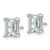 14k White Gold 3 ctw Lab Grown Diamond VS/SI+ G+ Emerald 4 Prong Heavy Wt. Stud Earrings