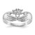 14k white Gold 3 Stone Family Ring Mounting