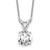 14k White Gold 3/4 carat Certified Lab Grown Diamond VS/SI+ G+ Round Complete Four Prong 18 inch Solitaire Pendant Necklace