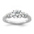 14k White Gold 3/4 carat Lab Grown Diamond VS/SI+ G+ 1 carat Center Semi Mount Engagement Ring