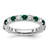14k White Gold 3/4 carat Lab Grown Diamond VS/SI+ G+ and Lab Created Emerald Size 4.5 Eternity Band