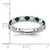 14k White Gold 3/4 carat Lab Grown Diamond VS/SI+ G+ and Lab Created Emerald Size 4.5 Eternity Band