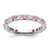 14k White Gold 3/4 carat Lab Grown Diamond VS/SI+ G+ and Lab Created Pink Sapphire Size 4 Eternity Band