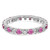 14k White Gold 3/4 carat Lab Grown Diamond VS/SI+ G+ and Lab Created Pink Sapphire Size 4 Eternity Band