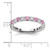 14k White Gold 3/4 carat Lab Grown Diamond VS/SI+ G+ and Lab Created Pink Sapphire Size 6.5 Eternity Band