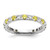 14k White Gold 3/4 carat Lab Grown Diamond VS/SI+ G+ and Lab Created Yellow Sapphire Size 6 Eternity Band