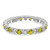 14k White Gold 3/4 carat Lab Grown Diamond VS/SI+ G+ and Lab Created Yellow Sapphire Size 6.5 Eternity Band