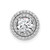 14k White Gold 3/4 carat Lab Grown Diamond VS/SI+ G+ Complete Halo Chain Slide Pendant
