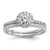 14k White Gold 3/4 carat Lab Grown Diamond VS/SI+ G+ Complete Size 7 Halo Engagement Ring