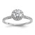 14k White Gold 3/4 carat Lab Grown Diamond VS/SI+ G+ Complete Size 9 Halo Engagement Ring