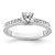 14k White Gold 3/4 carat Lab Grown Diamond VS/SI+ G+ Round Complete Channel Set Shared Prong Engagement Ring