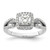 14k White Gold 3/4 carat Lab Grown Diamond VS/SI+ G+ Round Complete Halo Engagement Ring - RM-3A14C0E5-8252