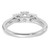 14k White Gold 3/4 carat Lab Grown Diamond VS/SI+ G+ Round Complete Three Stone Engagement Ring
