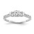 14k White Gold 3/4 carat Lab Grown Diamond VS/SI+ G+ Round Complete Three Stone Size 7 Engagement Ring