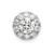 14k White Gold 3/4 carat Lab Grown Diamond VS/SI+ G+ Round Halo Chain Slide Pendant
