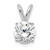 14k White Gold 3/4 carat Lab Grown Diamond VS+ F+ Round Complete Four Prong Solitaire Pendant