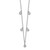 14k White Gold 3/8 carat Diamond Bezel-set Dangles 5-station 18 inch Necklace