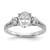 14k White Gold 3/8 carat Lab Grown Diamond VS/SI+ G+ 1 carat Center Oval Semi Mount Engagement Ring - RM-BADEA27B-9114