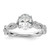14k White Gold 3/8 carat Lab Grown Diamond VS/SI+ G+ 1 carat Center Oval Semi Mount Engagement Ring - RM-FDFC16B5-6137