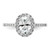 14k White Gold 3/8 carat Lab Grown Diamond VS/SI+ G+ 1 carat Center Oval Semi Mount Halo Engagement Ring