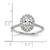 14k White Gold 3/8 carat Lab Grown Diamond VS/SI+ G+ 1 carat Center Oval Semi Mount Halo Engagement Ring