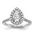14k White Gold 3/8 carat Lab Grown Diamond VS/SI+ G+ 1 carat Center Pear Semi Mount Halo Engagement Ring