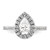 14k White Gold 3/8 carat Lab Grown Diamond VS/SI+ G+ 1 carat Center Pear Semi Mount Halo Engagement Ring