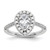 14k White Gold 3/8 carat Lab Grown Diamond VS/SI+ G+ 1 carat Center Pear Semi Mount Halo Engagement Ring