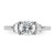 14k White Gold 3/8 carat Lab Grown Diamond VS/SI+ G+ 1 carat Center Round Semi Mount Three Stone Engagement Ring