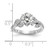 14k White Gold 3/8 carat Lab Grown Diamond VS/SI+ G+ 3/4 carat Center Round Semi Mount Channel Set Shared Prong Engagement Ring