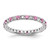 14k White Gold 3/8 carat Lab Grown Diamond VS/SI+ G+ and Lab Created Pink Sapphire Size 4 Eternity Band