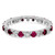 14k White Gold 3/8 carat Lab Grown Diamond VS/SI+ G+ and Lab Created Ruby Size 5 Eternity Band - ET-D79817A3-7145