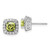 14k White Gold 3/8 carat Lab Grown Diamond VS/SI+ G+ August Birthstone Peridot Halo Post Earrings