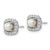 14k White Gold 3/8 carat Lab Grown Diamond VS/SI+ G+ June Birthstone Freshwater Cultered Pearl Halo Post Earrings