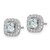 14k White Gold 3/8 carat Lab Grown Diamond VS/SI+ G+ March Birthstone Aquamarine Halo Post Earrings