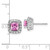 14k White Gold 3/8 carat Lab Grown Diamond VS/SI+ G+ October Birthstone Lab Created Pink Sapphire Halo Post Earrings