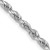 14K White Gold 30 Inch 3.35mm Diamond-cut Quadruple Rope Lobster Clasp Chain