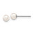 14k White Gold 3-4mm White Round Akoya Saltwater Cultured Pearl Post Earrings