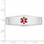 14K White Gold 39x13mm Centered Red Epoxy Enameled Soft Diamond Shape Medical ID Plate # 820