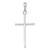 14K White Gold 3-D and Polished Stick Cross Pendant